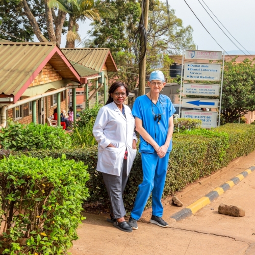 Dr Chapman with Dr Nevis Agirembabazi