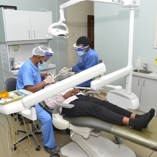 Patient receiving Dental services in the New Clinic