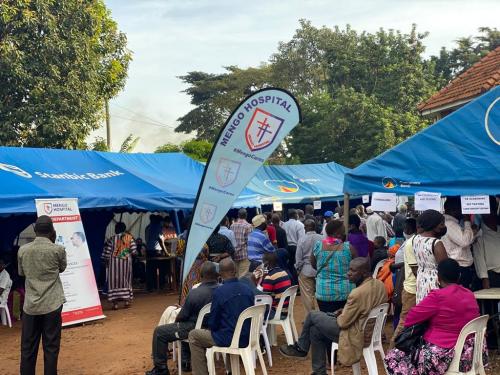 The public comes in @ Mengo Hospital to receive free check up during the three days open day expo as Mengo Hospital celebrates 125 years.